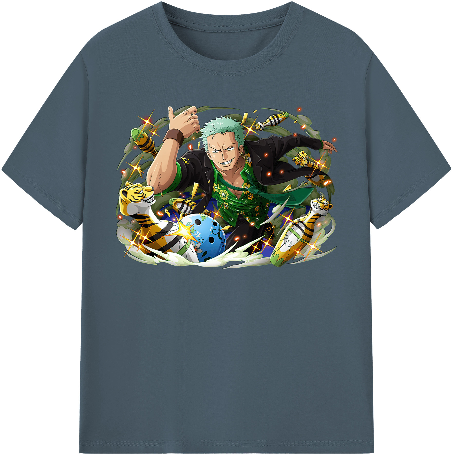 ワンピース ロロノア・ゾロ ONE PIECE Roronoa Zoro 綿100％半袖Tシャツ（フロントプリント）